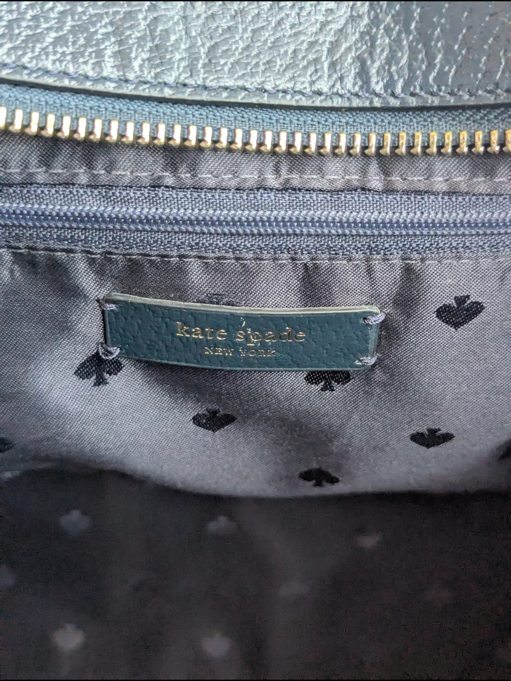 Kate Spade Blue Pebble Leather Satchel